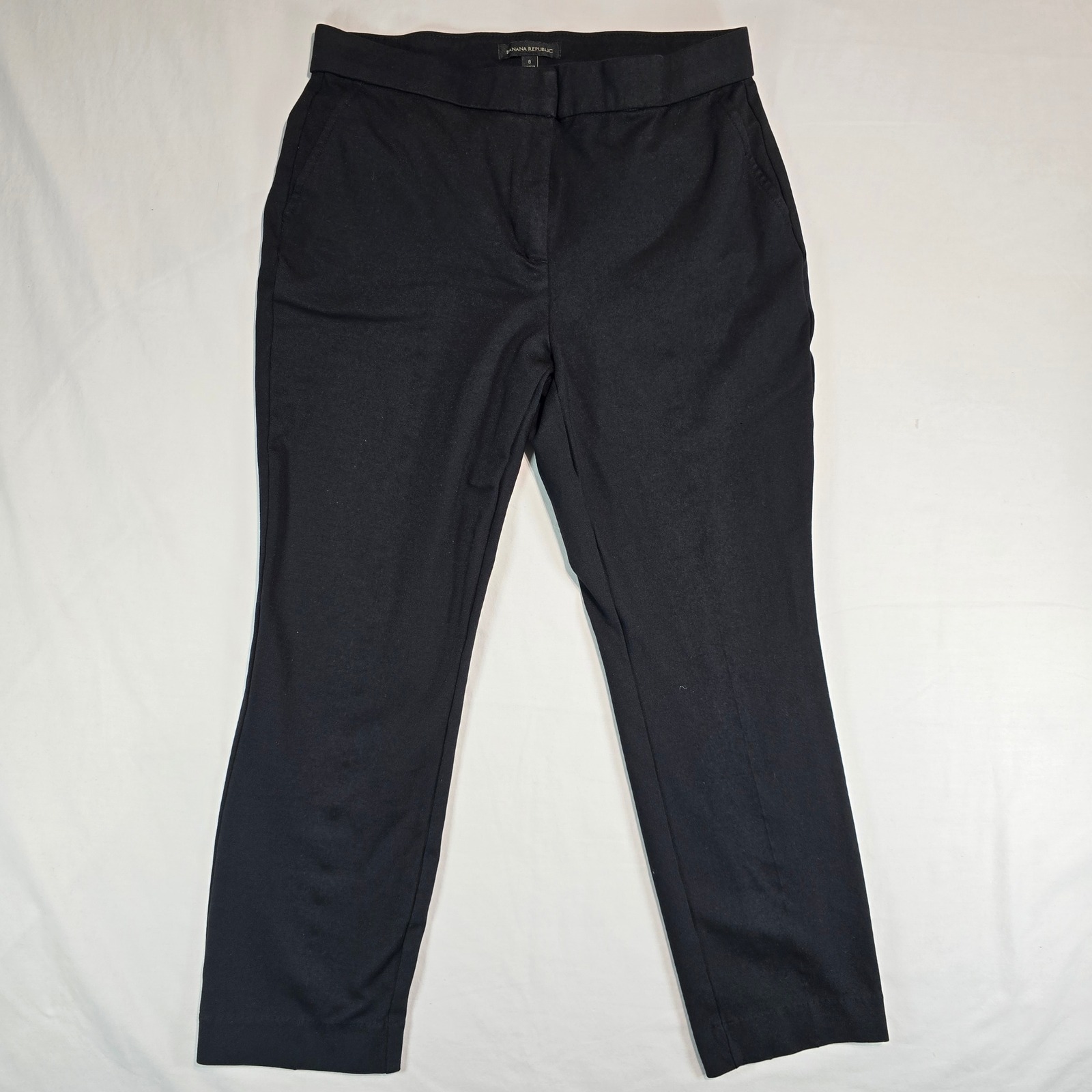 Banana Republic Womens Black Stretch Ponte Dress Pants Size 8 Work Trousers